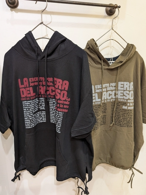 ミニ裏毛5分袖POパーカー