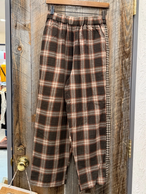 ✦✦ダブルガーゼ チェック切替 イージーパンツ ✦✦