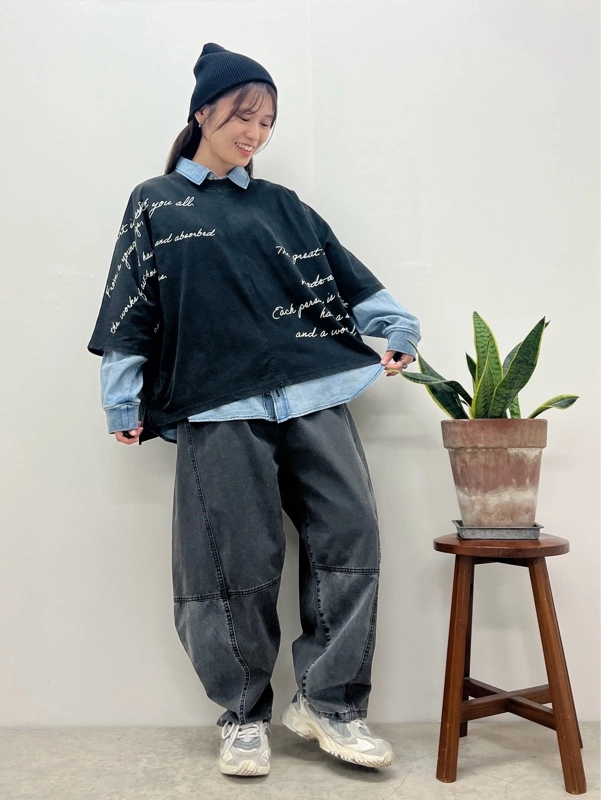 デニムシャツ着回し♪