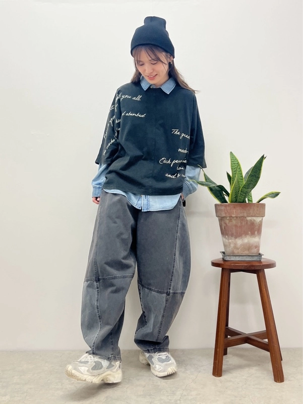 デニムシャツ着回し♪