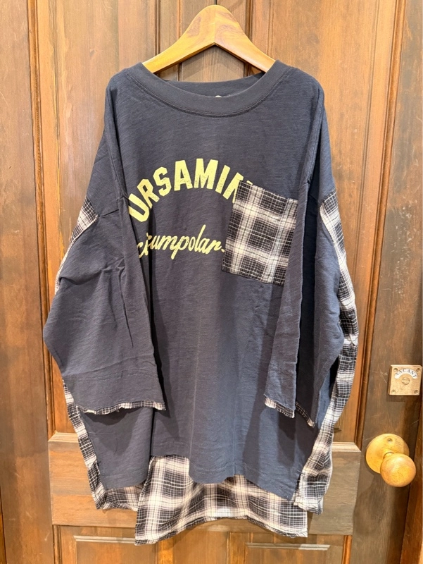 チェックポケ付リメイク風プルオーバー⭐︎