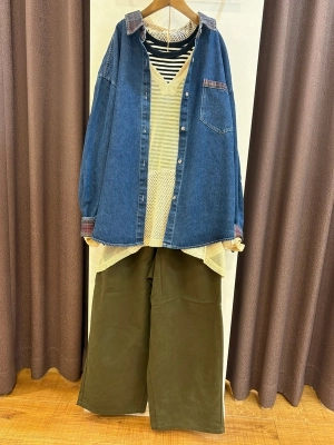 ⭐︎ピーチツイルタックワイドパンツ★