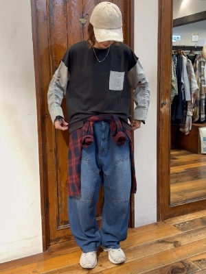 袖ドロストプルオーバー