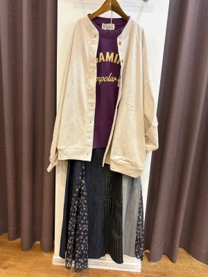 スラブ天竺クルーカーディガン★