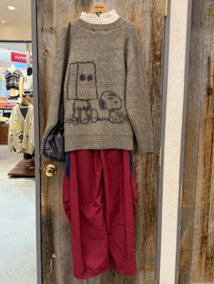 PEANUTS ダブルジャガード ニットフレンズプルオーバー