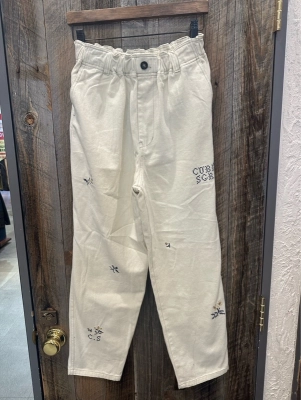 ピーチツイルクロスステッチテーパードパンツ